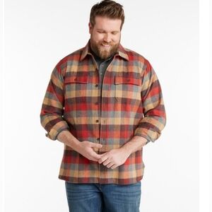 LL Bean Mens Chamois Shirt Traditional Fit Cloth Plaid Size XL